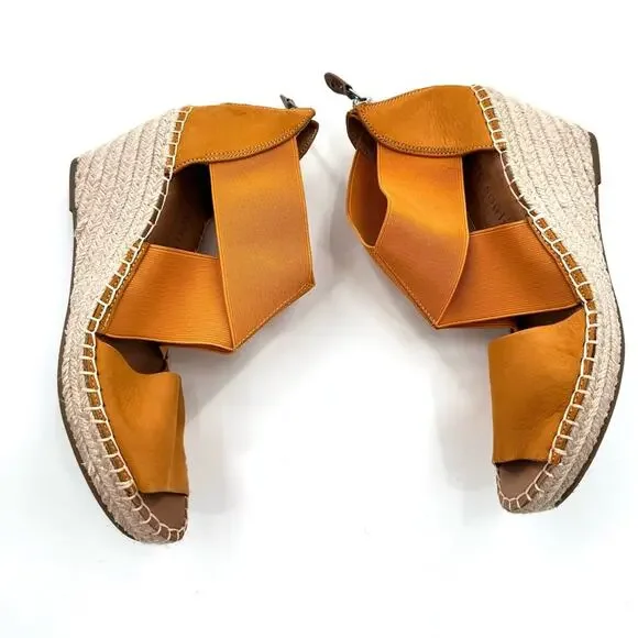 Gentle Souls Kenneth Cole Colleen X Elastic Leather Espadrille Wedge Sandals - Picture 4 of 11